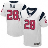 Men's Houston Texans #28 Alfred Blue White Road NFL Nike Elite Jersey