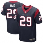 Men's Houston Texans #29 Andre Hal Navy Blue Team Color NFL Nike Elite Jersey