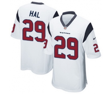 Men's Houston Texans #29 Andre Hal White Road NFL Nike Elite Jersey