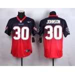 Men's Houston Texans #30 Kevin Johnson Nike BlueRed Fadeaway Elite Jersey