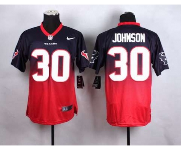 Men's Houston Texans #30 Kevin Johnson Nike BlueRed Fadeaway Elite Jersey