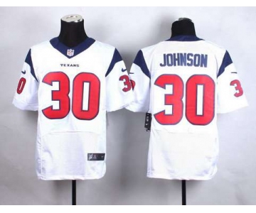 Men's Houston Texans #30 Kevin Johnson Nike White Elite Jersey