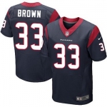 Men's Houston Texans #33 Stevie Brown Navy Blue Team Color NFL Nike Elite Jersey