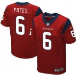 Men's Houston Texans #6 T. J. Yates Red Alternate NFL Nike Elite Jersey