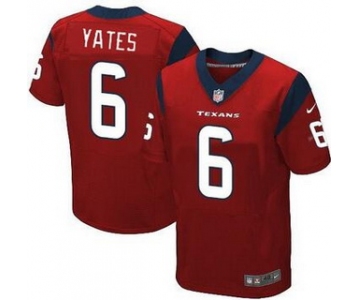 Men's Houston Texans #6 T. J. Yates Red Alternate NFL Nike Elite Jersey