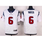 Men's Houston Texans #6 T. J. Yates White Road NFL Nike Elite Jersey