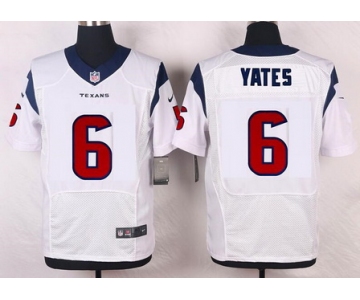 Men's Houston Texans #6 T. J. Yates White Road NFL Nike Elite Jersey