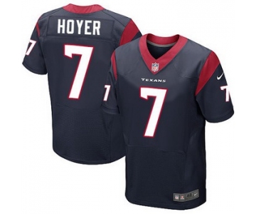 Men's Houston Texans #7 Brian Hoyer Navy Blue Team Color NFL Nike Elite Jersey