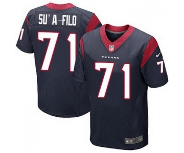 Men's Houston Texans #71 Xavier Su'a-Filo Navy Blue Team Color NFL Nike Elite Jersey