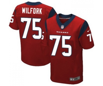 Men's Houston Texans #75 Vince Wilfork Red Alternate NFL Nike Elite Jersey