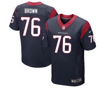 Men's Houston Texans #76 Duane Brown Navy Blue Team Color NFL Nike Elite Jersey