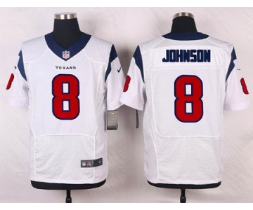 Men's Houston Texans #8 Will Johnson White Road NFL Nike Elite Jersey