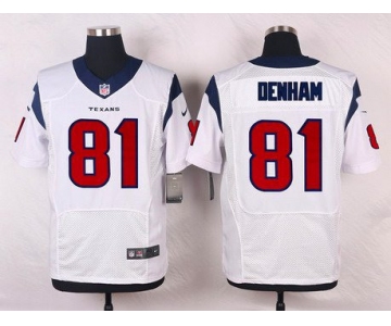 Men's Houston Texans #81 Anthony Denham White Road NFL Nike Elite Jersey