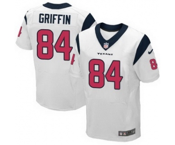 Men's Houston Texans #84 Ryan Griffin White Road NFL Nike Elite Jersey