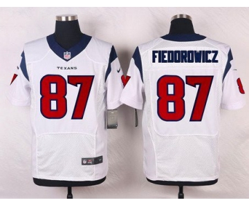 Men's Houston Texans #87 C. J. Fiedorowicz White Road NFL Nike Elite Jersey