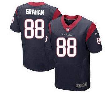 Men's Houston Texans #88 Garrett Graham Navy Blue Team Color NFL Nike Elite Jersey