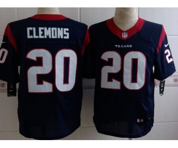 Nike Houston Texans #20 Chris Clemons Blue Elite Jersey