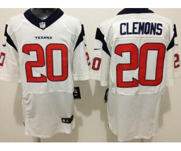 Nike Houston Texans #20 Chris Clemons White Elite Jersey