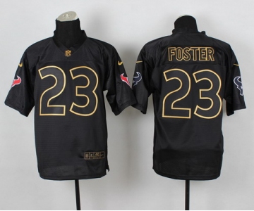 Nike Houston Texans #23 Arian Foster 2014 All Black/Gold Elite Jersey