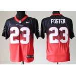 Nike Houston Texans #23 Arian Foster Blue/Red Fadeaway Elite Jersey