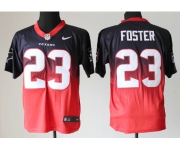 Nike Houston Texans #23 Arian Foster Blue/Red Fadeaway Elite Jersey