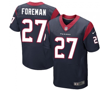 Nike Houston Texans #27 D'Onta Foreman Navy Blue Team Color Men's Stitched NFL Elite Jersey