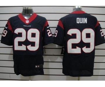 Nike Houston Texans #29 Glover Quin Blue Elite Jersey