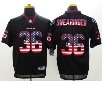 Nike Houston Texans #36 D. J. Swearinger 2014 USA Flag Fashion Black Elite Jersey