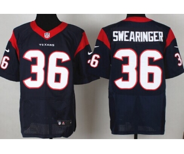 Nike Houston Texans #36 D. J. Swearinger Blue Elite Jersey