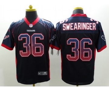 Nike Houston Texans #36 D. J. Swearinger Drift Fashion Blue Elite Jersey