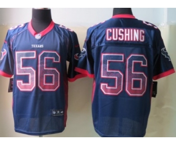 Nike Houston Texans #56 Brian Cushing Drift Fashion Blue Elite Jersey