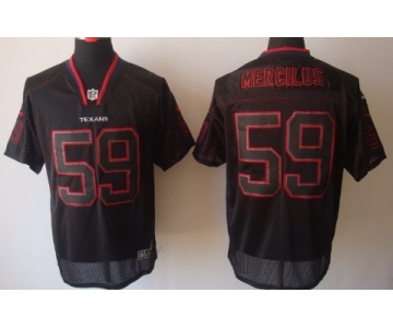 Nike Houston Texans #59 Whitney Mercilus Lights Out Black Elite Jersey