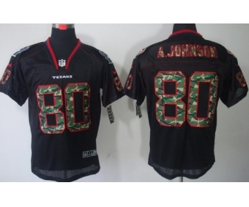 Nike Houston Texans #80 Andre Johnson Black With Camo Elite Jersey