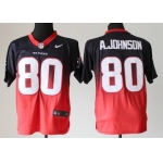 Nike Houston Texans #80 Andre Johnson Blue/Red Fadeaway Elite Jersey