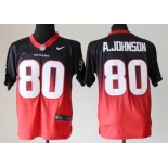 Nike Houston Texans #80 Andre Johnson Blue/Red Fadeaway Elite Jersey
