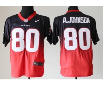 Nike Houston Texans #80 Andre Johnson Blue/Red Fadeaway Elite Jersey