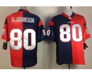 Nike Houston Texans #80 Andre Johnson Blue/Red Two Tone Elite Jersey