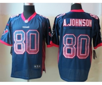 Nike Houston Texans #80 Andre Johnson Drift Fashion Blue Elite Jersey