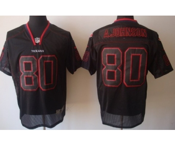 Nike Houston Texans #80 Andre Johnson Lights Out Black Elite Jersey