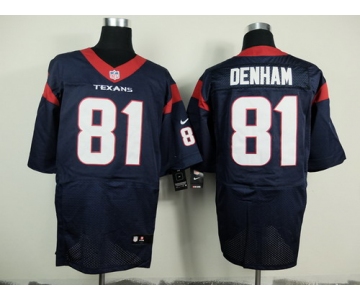 Nike Houston Texans #81 Anthony Denham Blue Elite Jersey