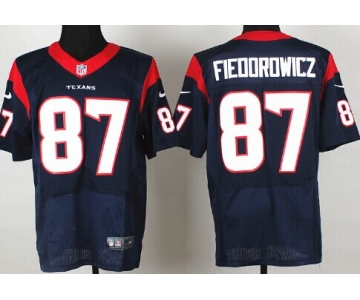 Nike Houston Texans #87 C. J. Fiedorowicz Blue Elite Jersey