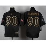 Nike Houston Texans #90 Jadeveon Clowney 2014 All Black/Gold Elite Jersey