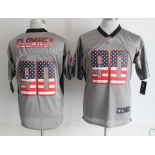 Nike Houston Texans #90 Jadeveon Clowney 2014 USA Flag Fashion Gray Elite Jersey