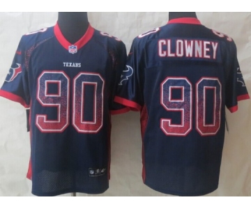 Nike Houston Texans #90 Jadeveon Clowney Drift Fashion Blue Elite Jersey