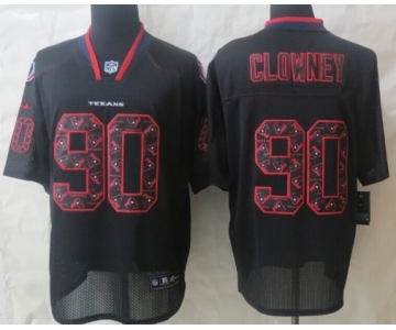 Nike Houston Texans #90 Jadeveon Clowney Lights Out Black Ornamented Elite Jersey