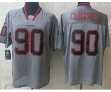 Nike Houston Texans #90 Jadeveon Clowney Lights Out Gray Elite Jersey