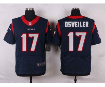 Nike Texans #17 Brock Osweiler Navy Blue Team Color Men's Stitched NFL Elite Jersey