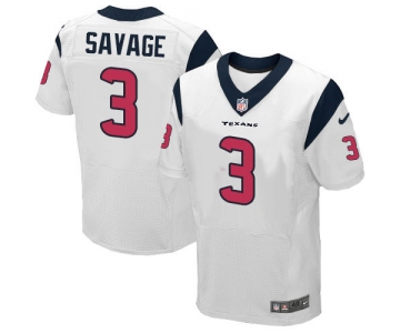 Nike Texans #3 Tom Savage White Men's Stitched NFL Elite Jersey