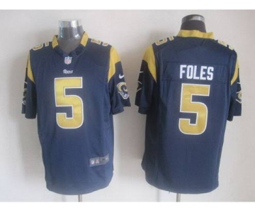 Nike St. Louis Rams #5 Nick Foles Navy Blue Game Jersey