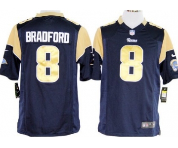 Nike St. Louis Rams #8 Sam Bradford Navy Blue Game Jersey